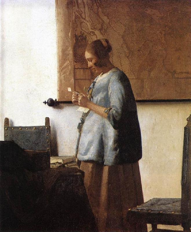 VERMEER VAN DELFT, Jan Woman in Blue Reading a Letter ng oil painting image
